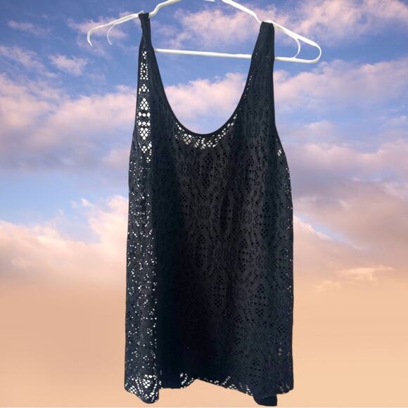 Lola and Sophie Size Small Swim Coverup, Embroidered, Sheer Front, Solid Back - Picture 1 of 8